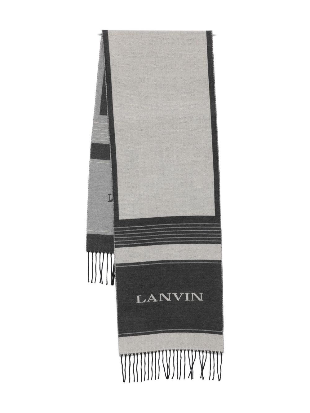Two-Tone Grey Silk and Nylon Scarf
