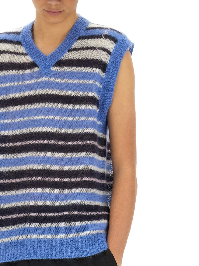 Striped Mohair Blend Vest
