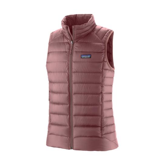 Quilted Burgundy Vest With High Collar And Logo Patch