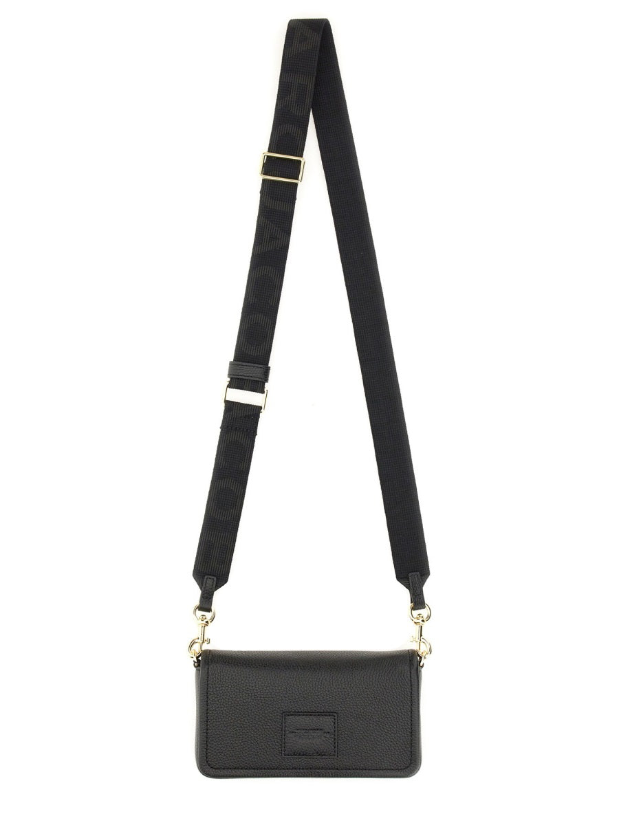Black Leather Compact Flap Mini Bag