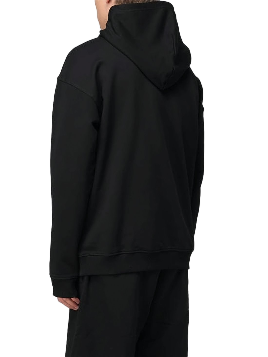 Black Hoodie with Bold Logo and Front Kangaroo Pocket