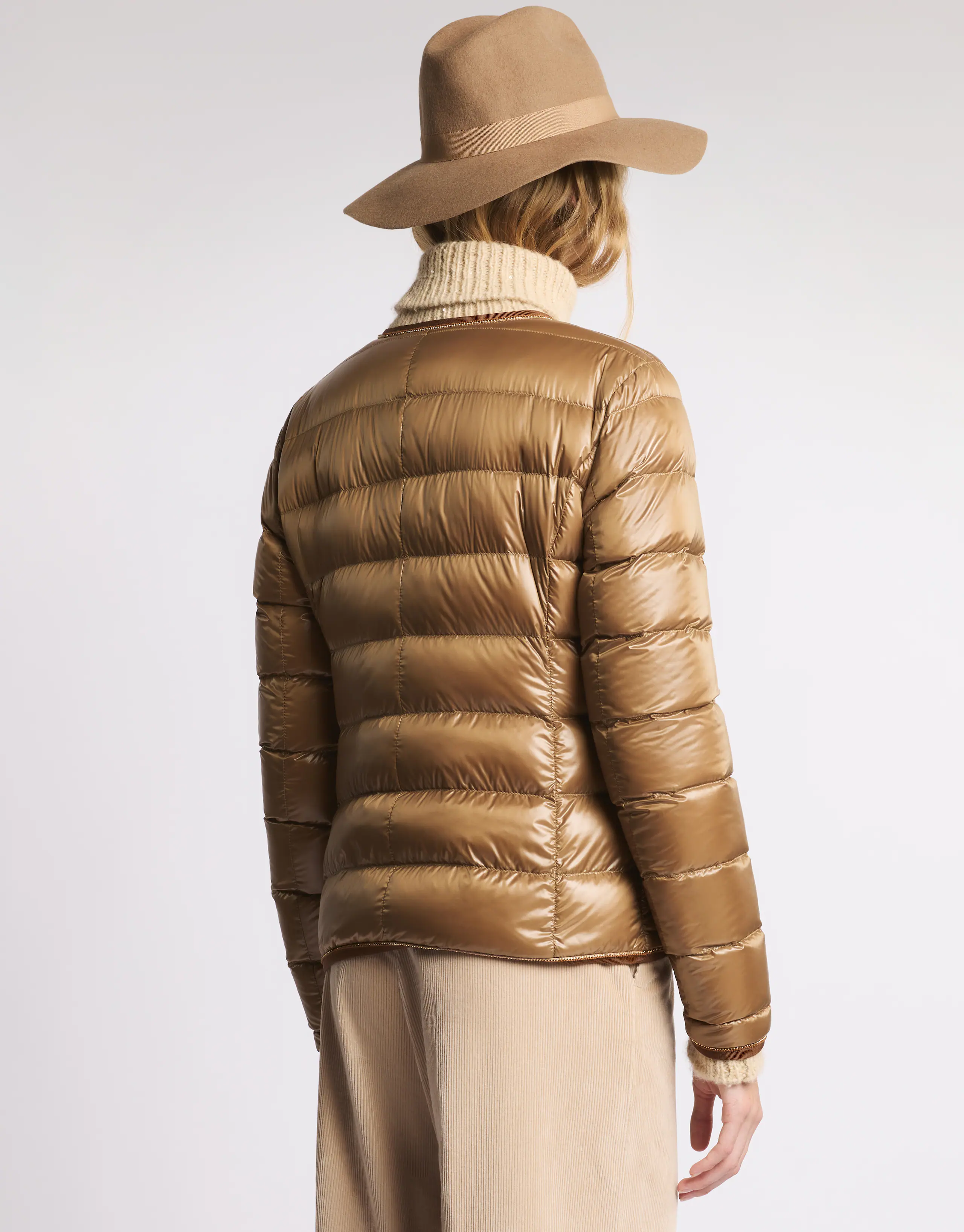 Lightweight Quilted Down Jacket With Minimalistic Design