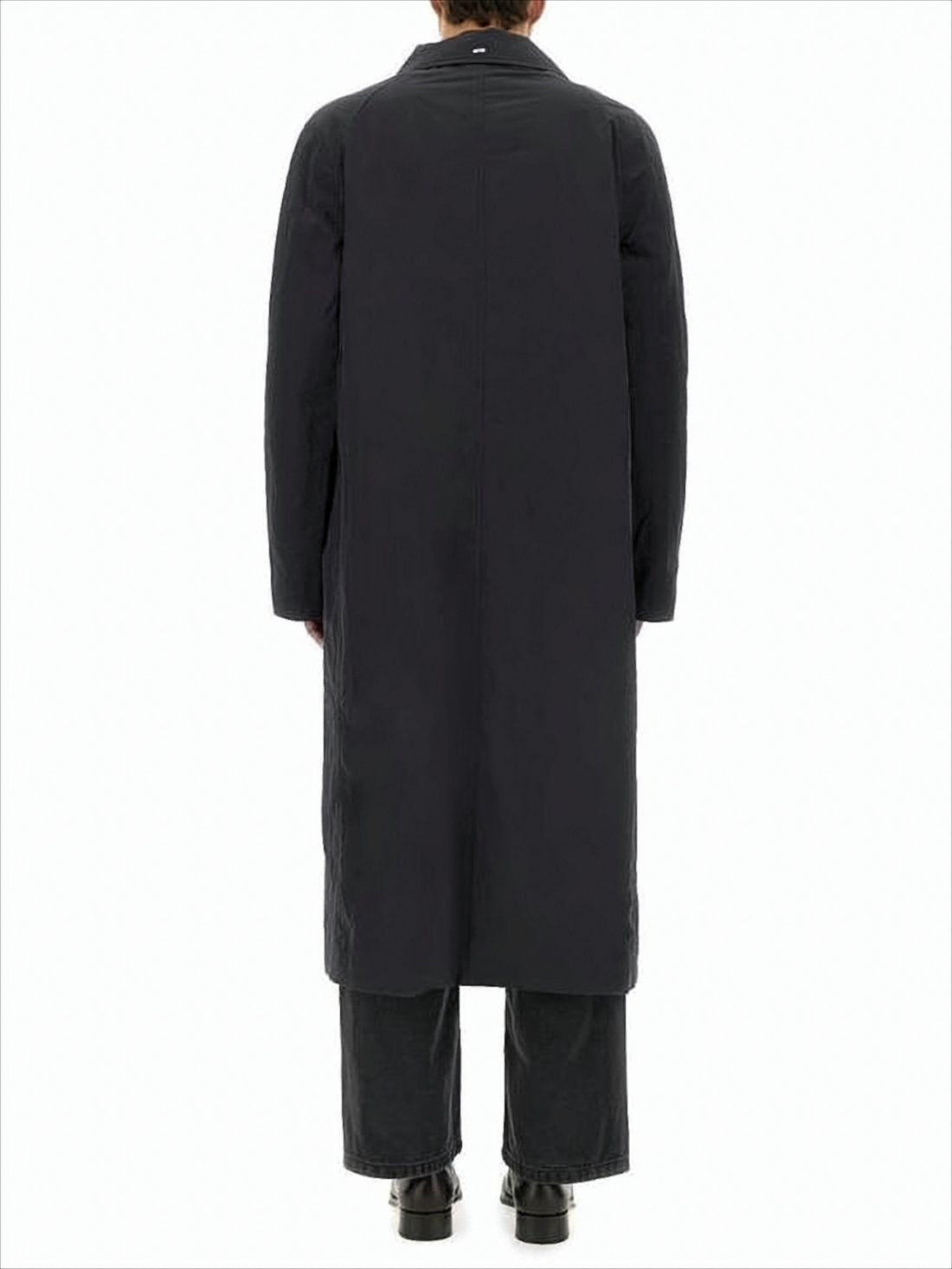 Black Long Coat with Classic Collar
