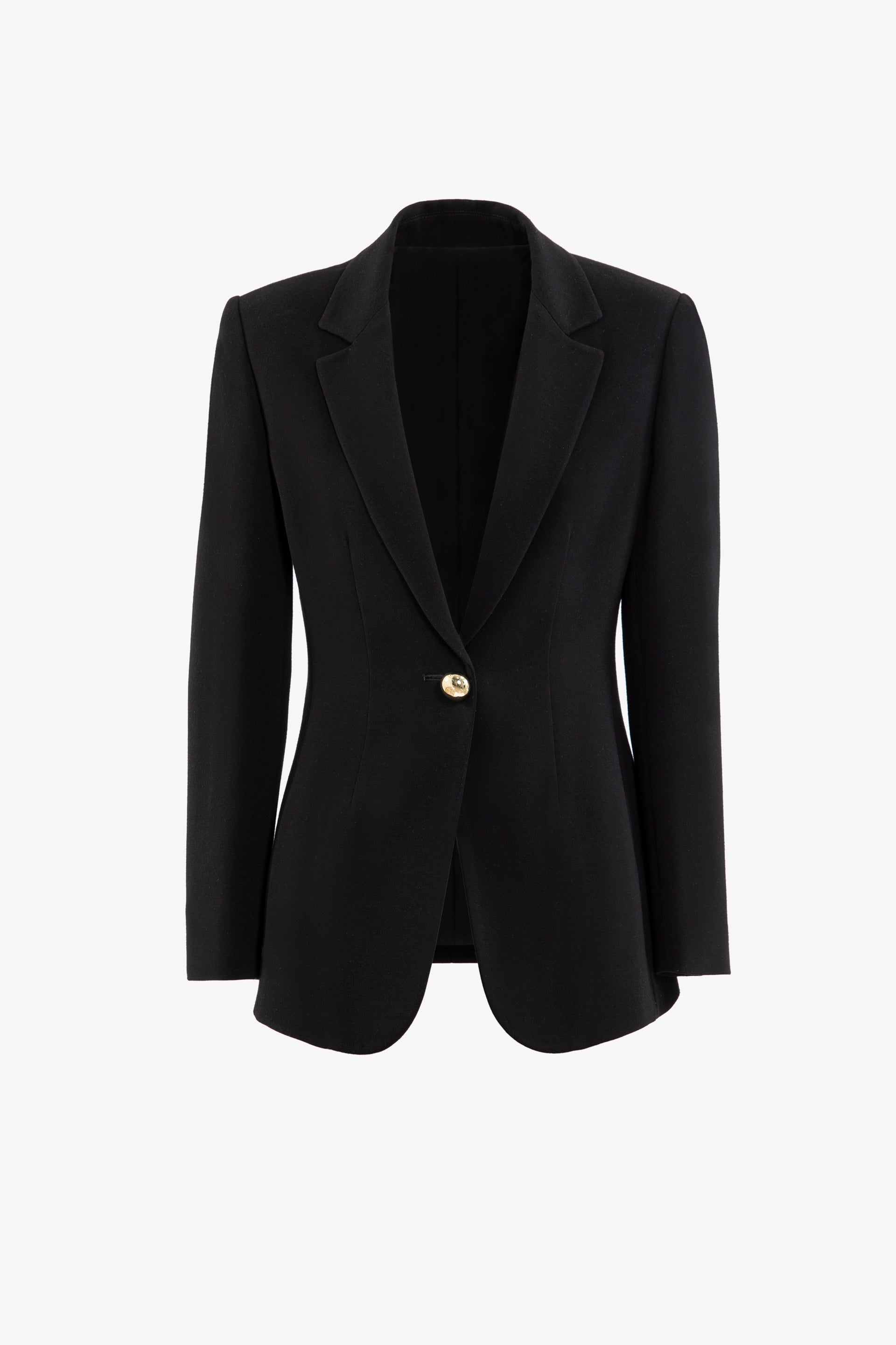 Jet Black Crepe Tailored Jacket