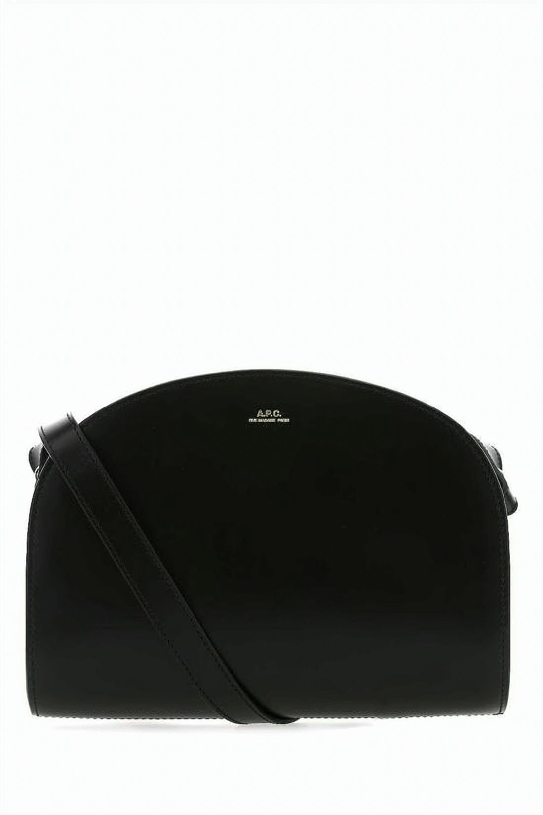 Smooth Leather Half-Moon Crossbody Bag