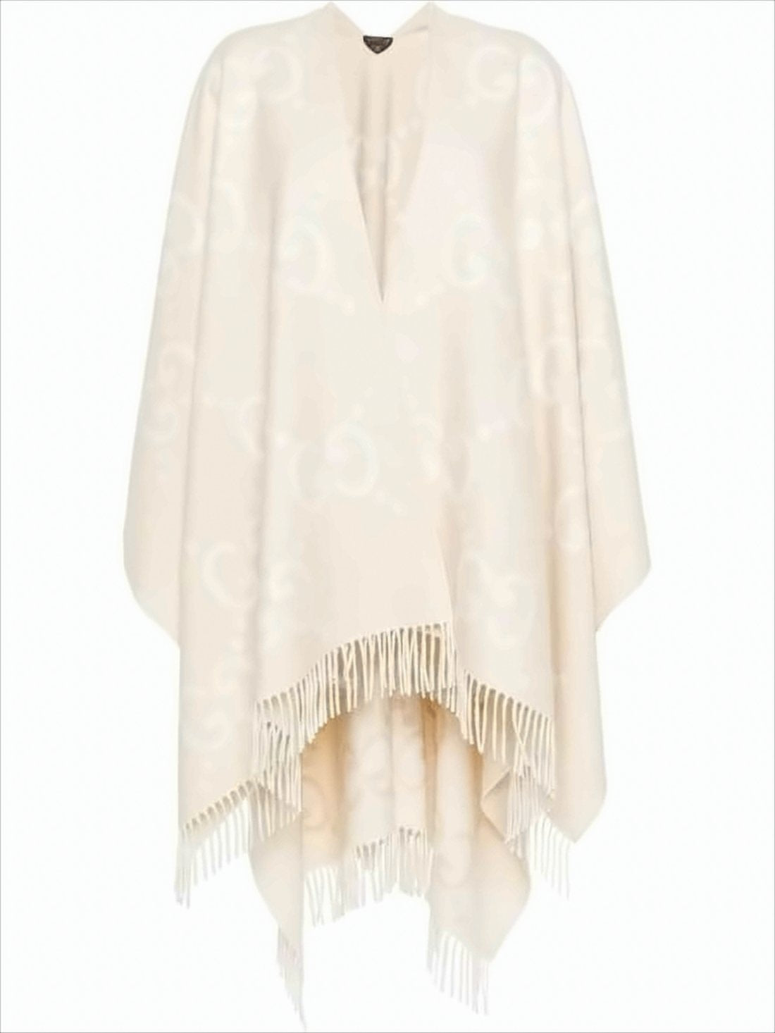Flowing Cashmere Cape with Fringed Edges