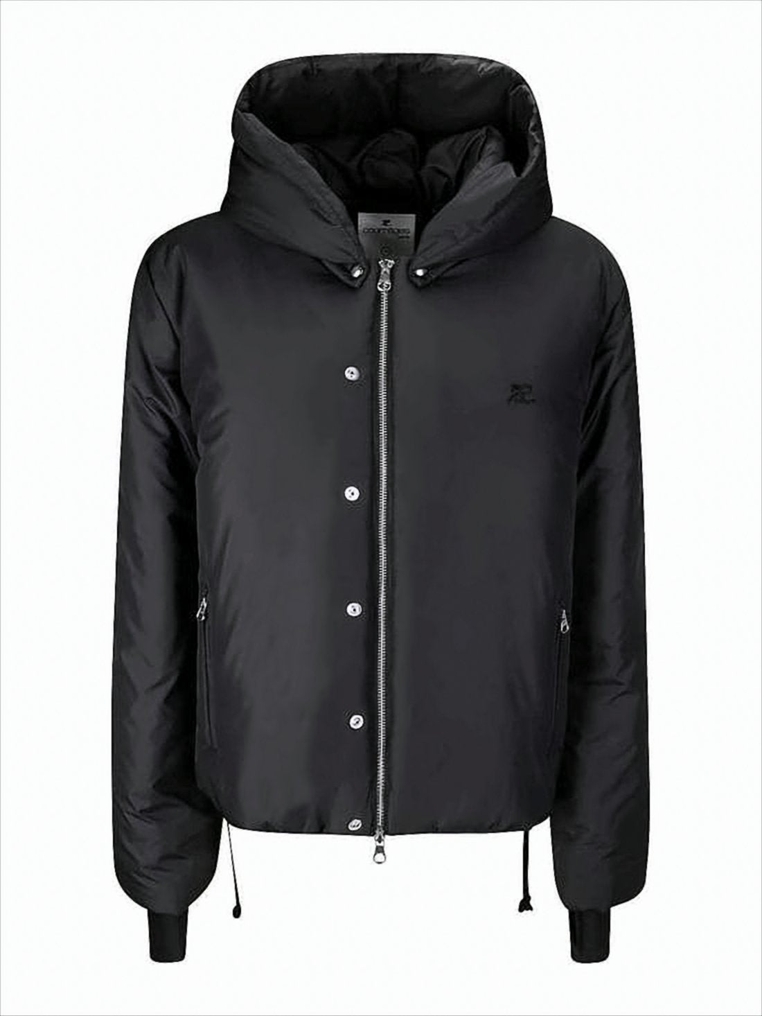 Cropped Black Padded Jacket with High Collar
