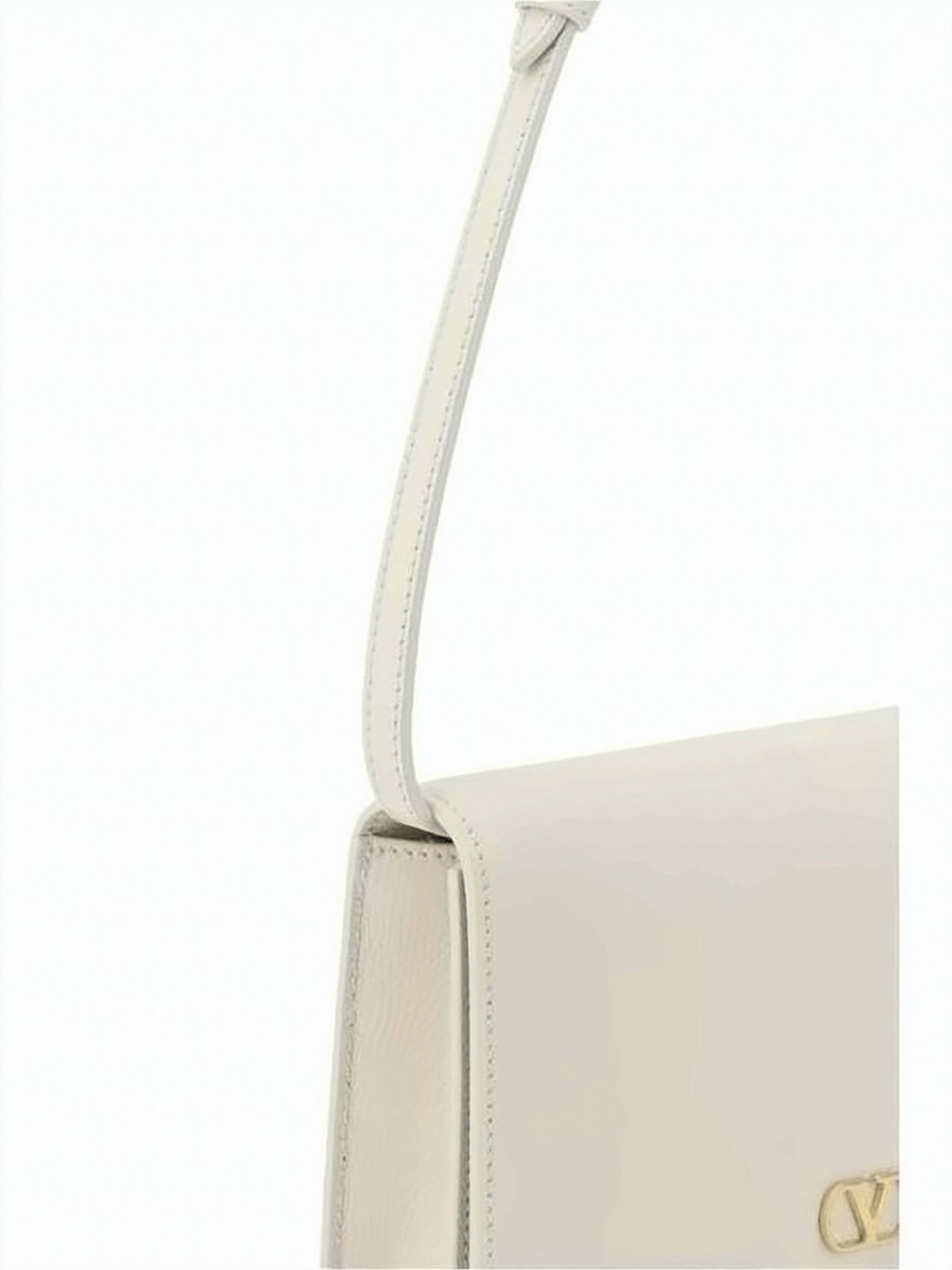 Structured White Calf Leather Shoulder Bag