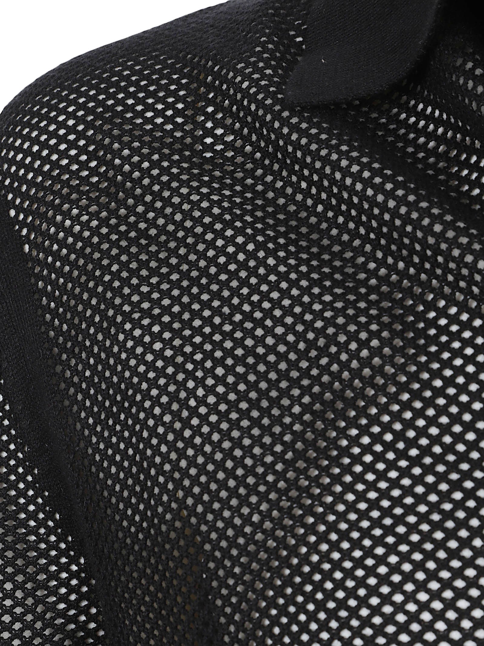 Semi-Transparent Black Polo Shirt