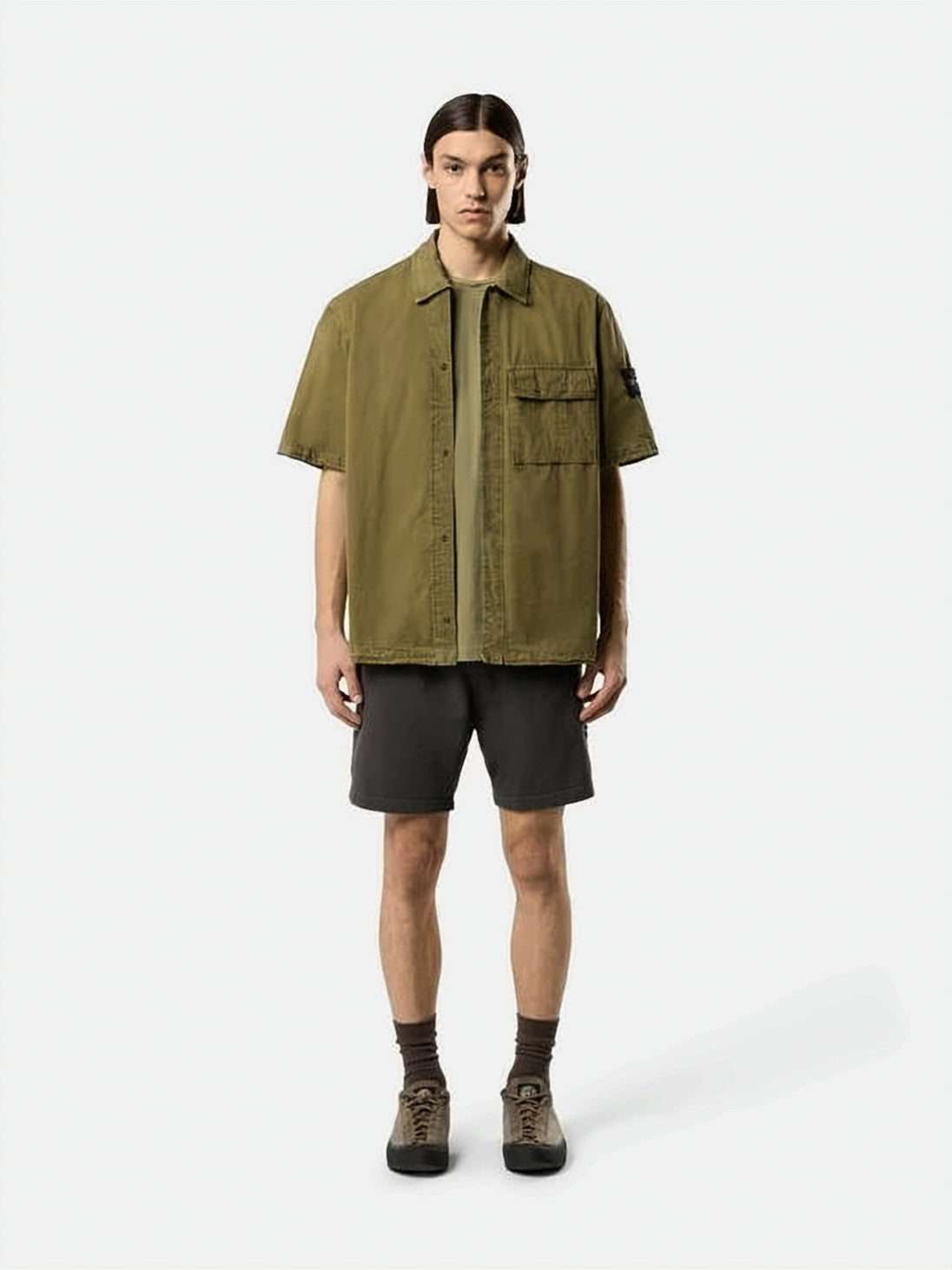Boxy Brown Short-Sleeve Shirt