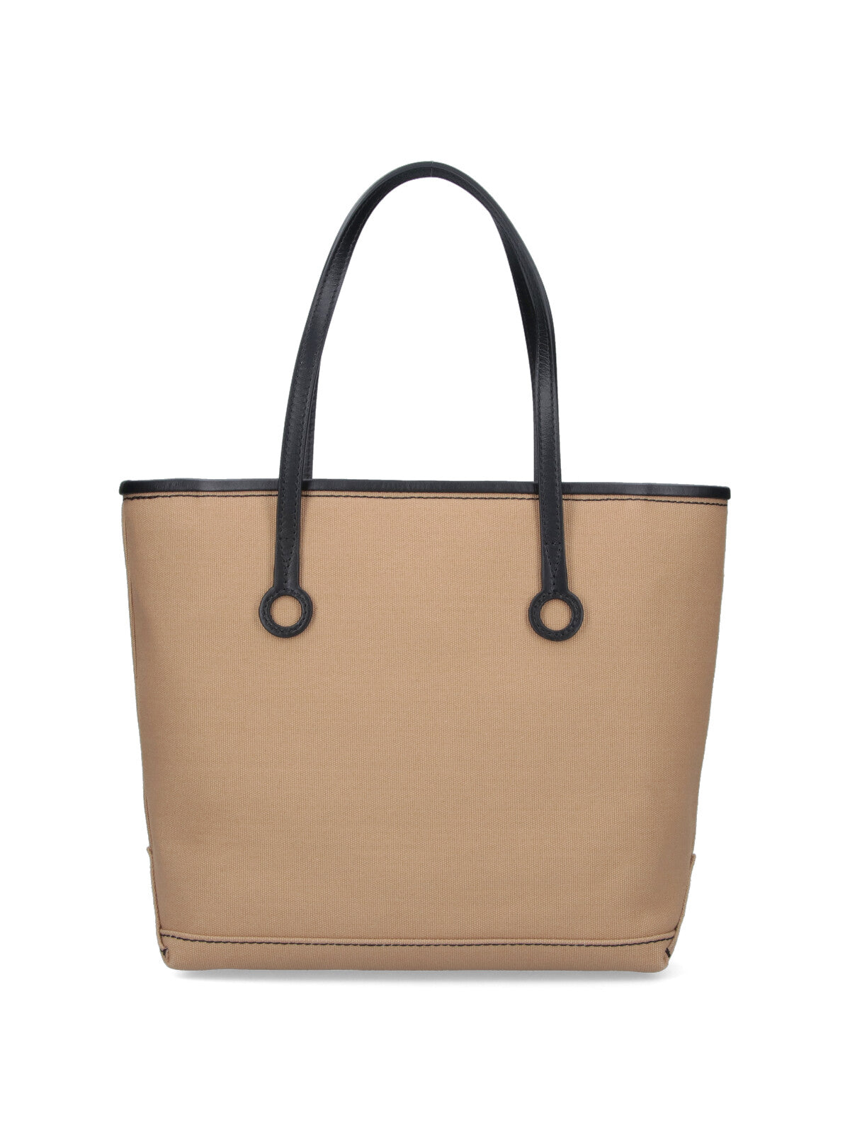 Beige Anchor Cotton Canvas Tote Bag
