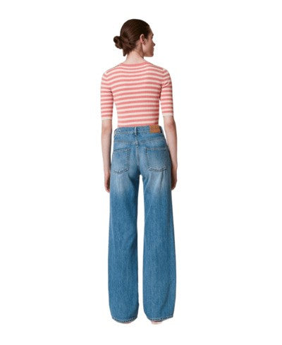 Wide-Leg Seasonal Denim Trousers With Classic Five-Pocket Design