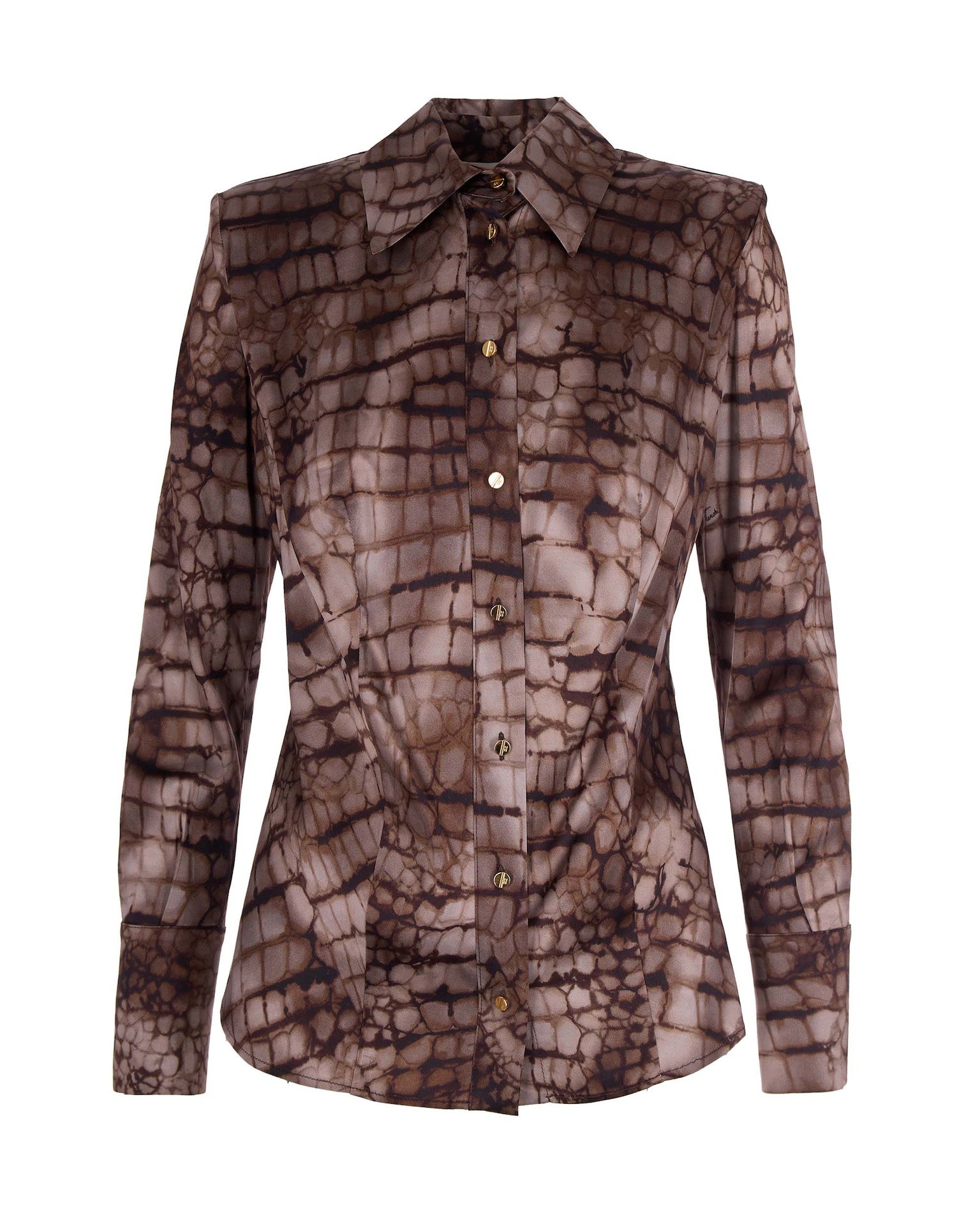 Tailored Long-Sleeved Shirt With Textured Pattern