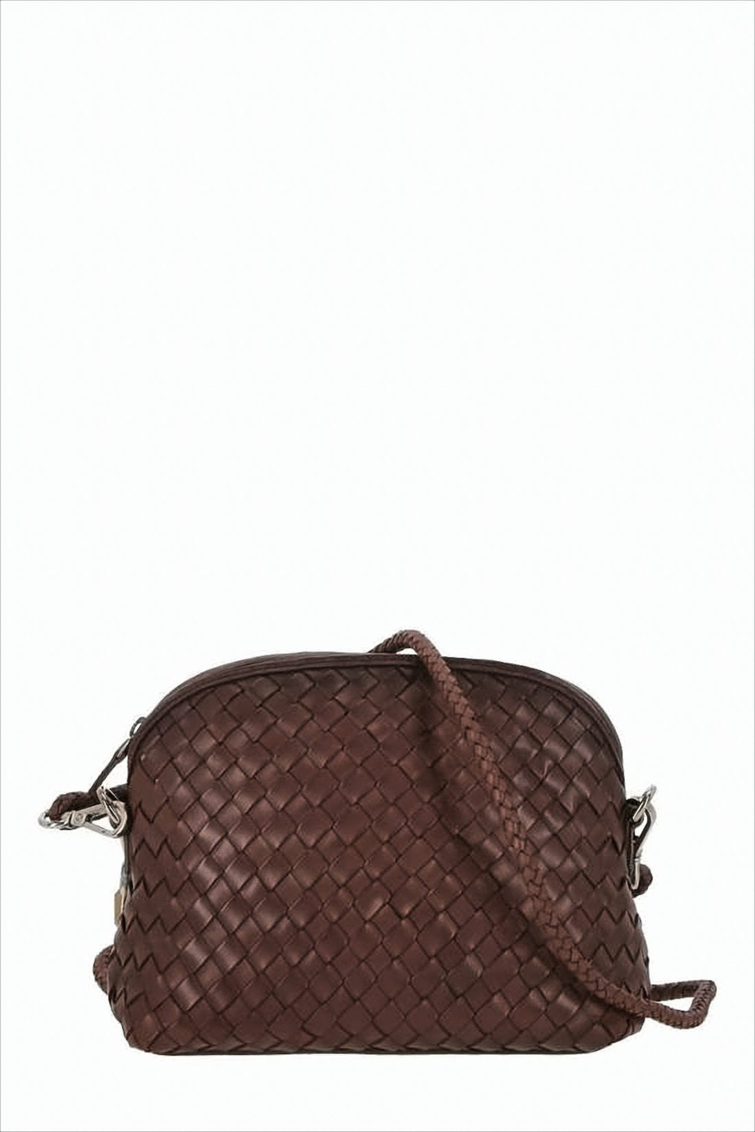 Buffalo Leather Woven Crossbody Bag