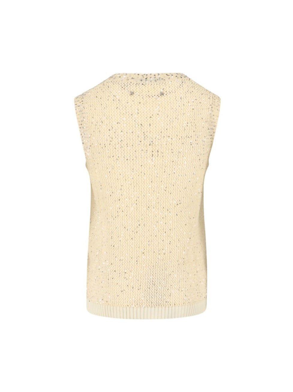 Sequin Knit Tank Top Cream