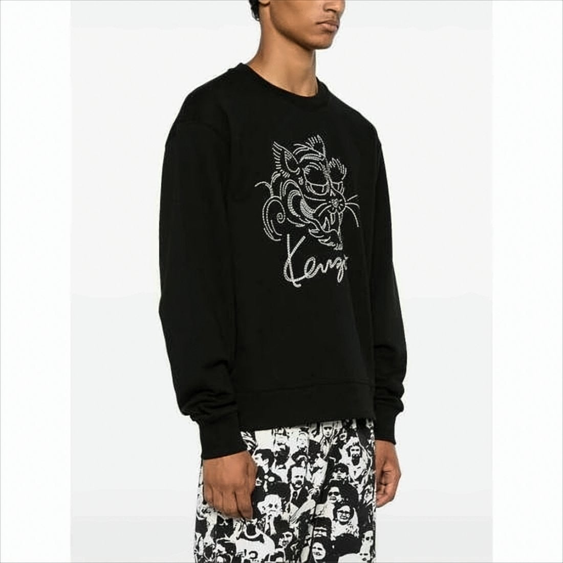 Bold Graphic Long-Sleeve Black Sweatshirt From Kenzo