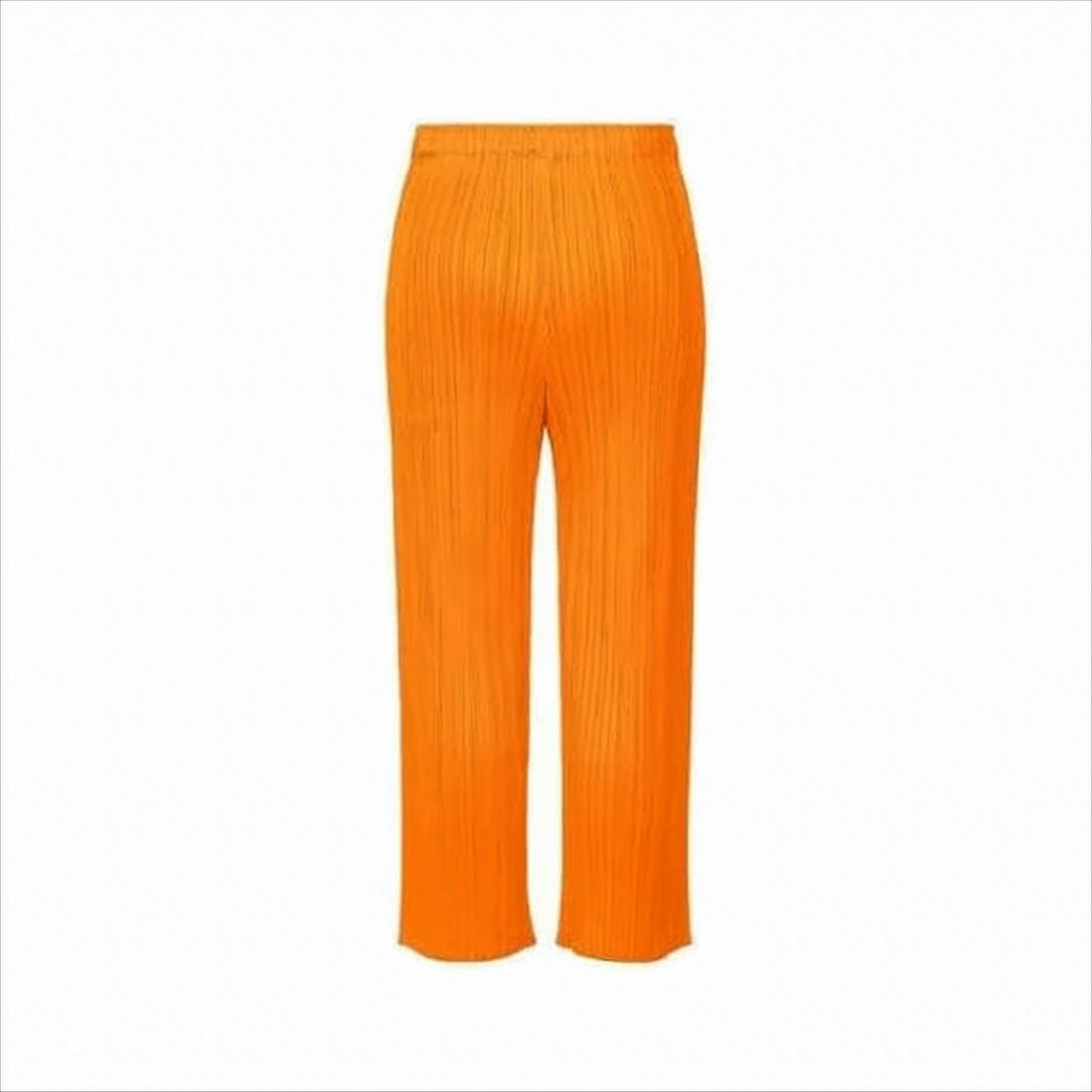 Orange Pleated Wide-Leg Pants
