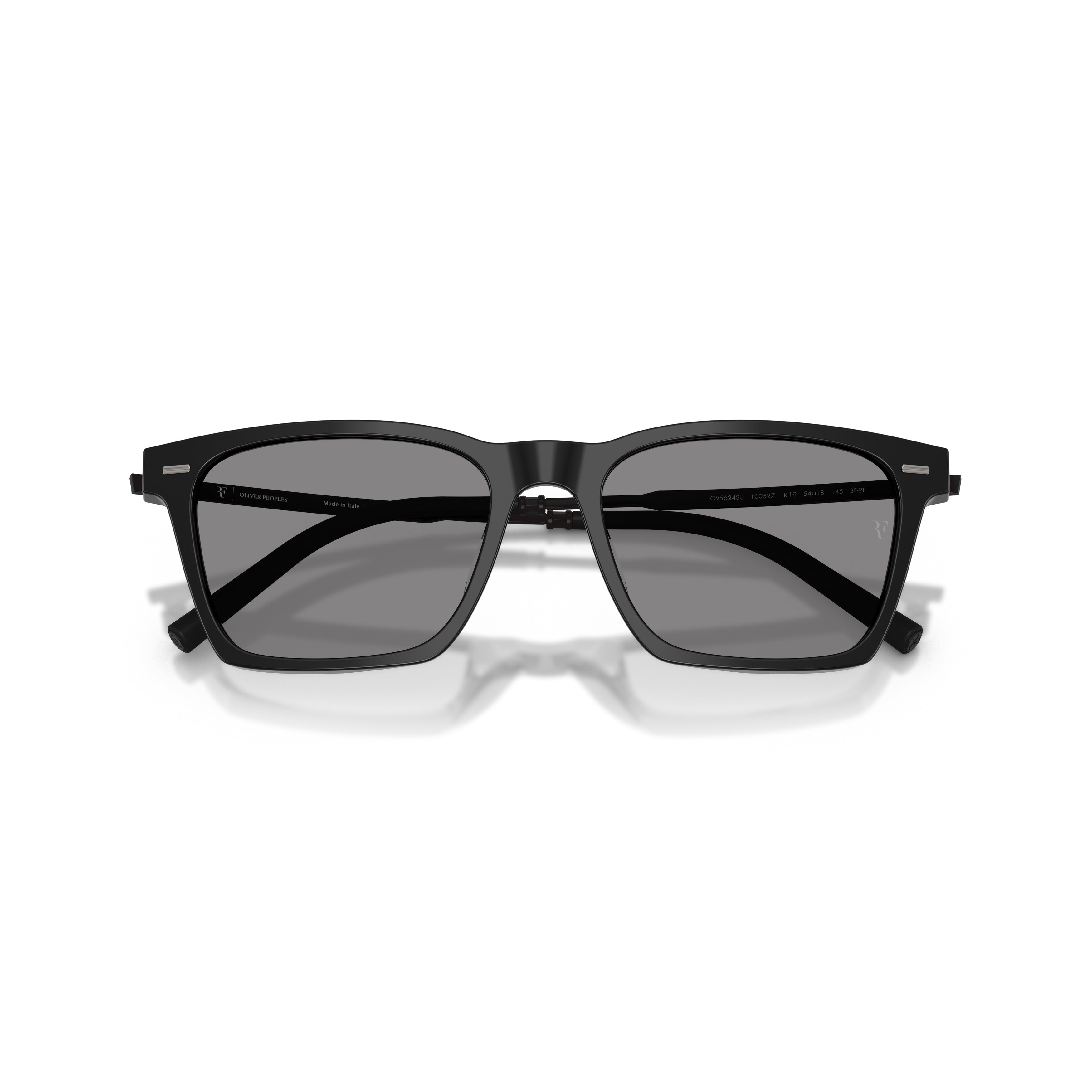 0ov5624su Sleek Rectangular Sunglasses with Glossy Acetate Front