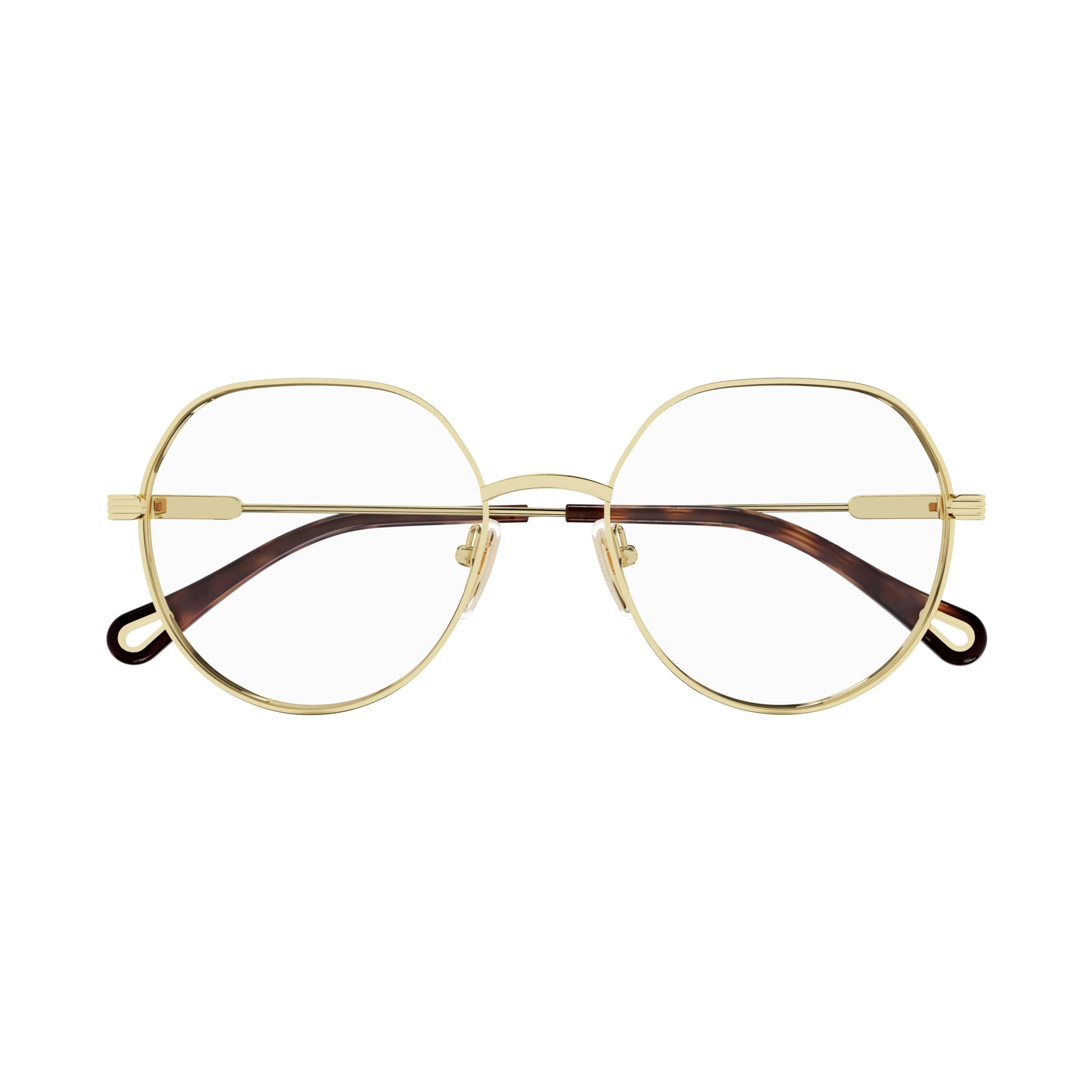 Ch0137o Geometric Gold Metal Frame Eyeglasses