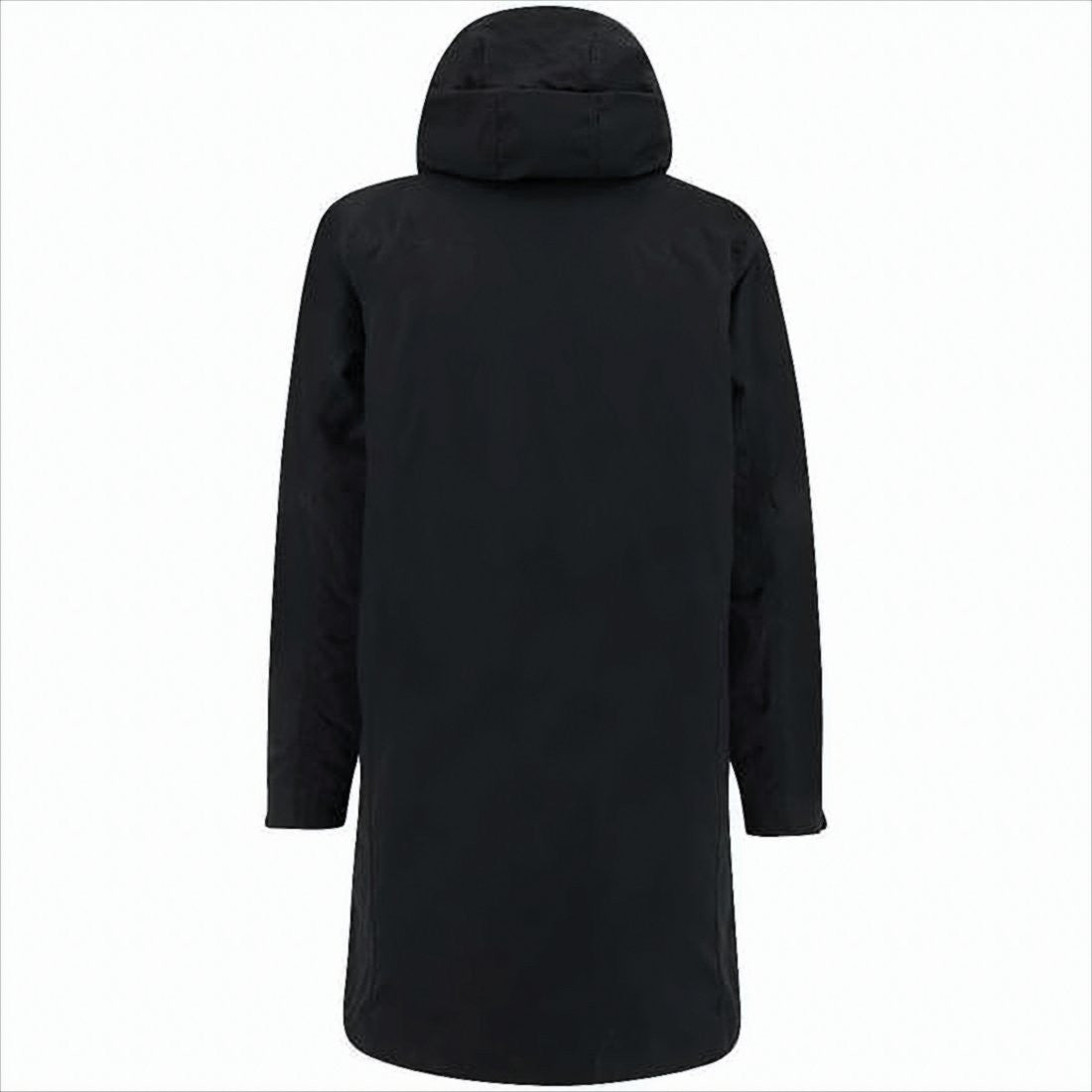 Long Insulated Hooded Jacket with Design
