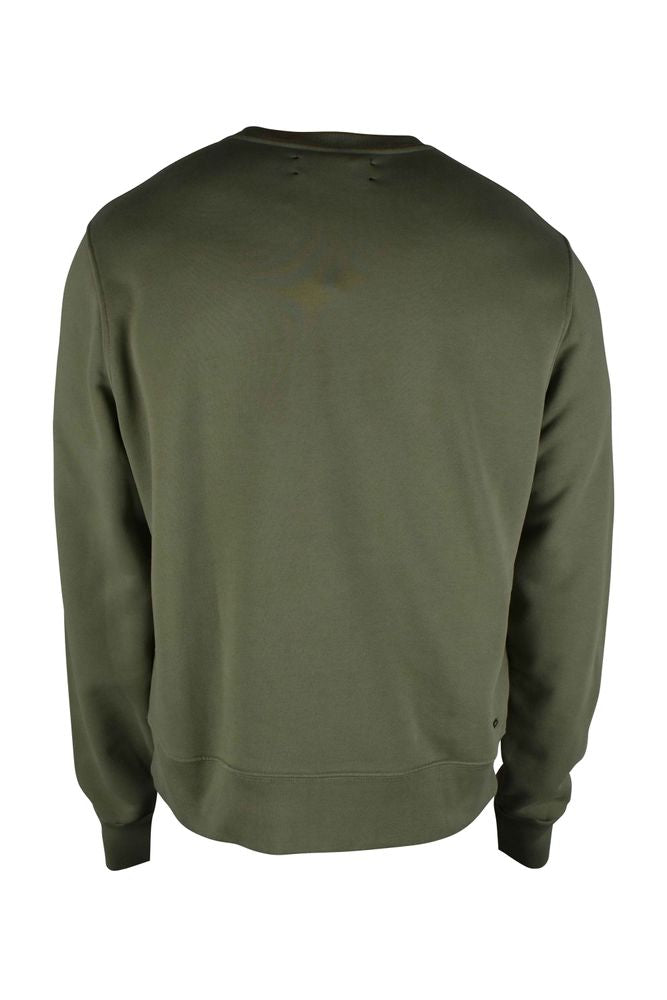 Relaxed Fit Khaki Green Cotton Sweatshirt