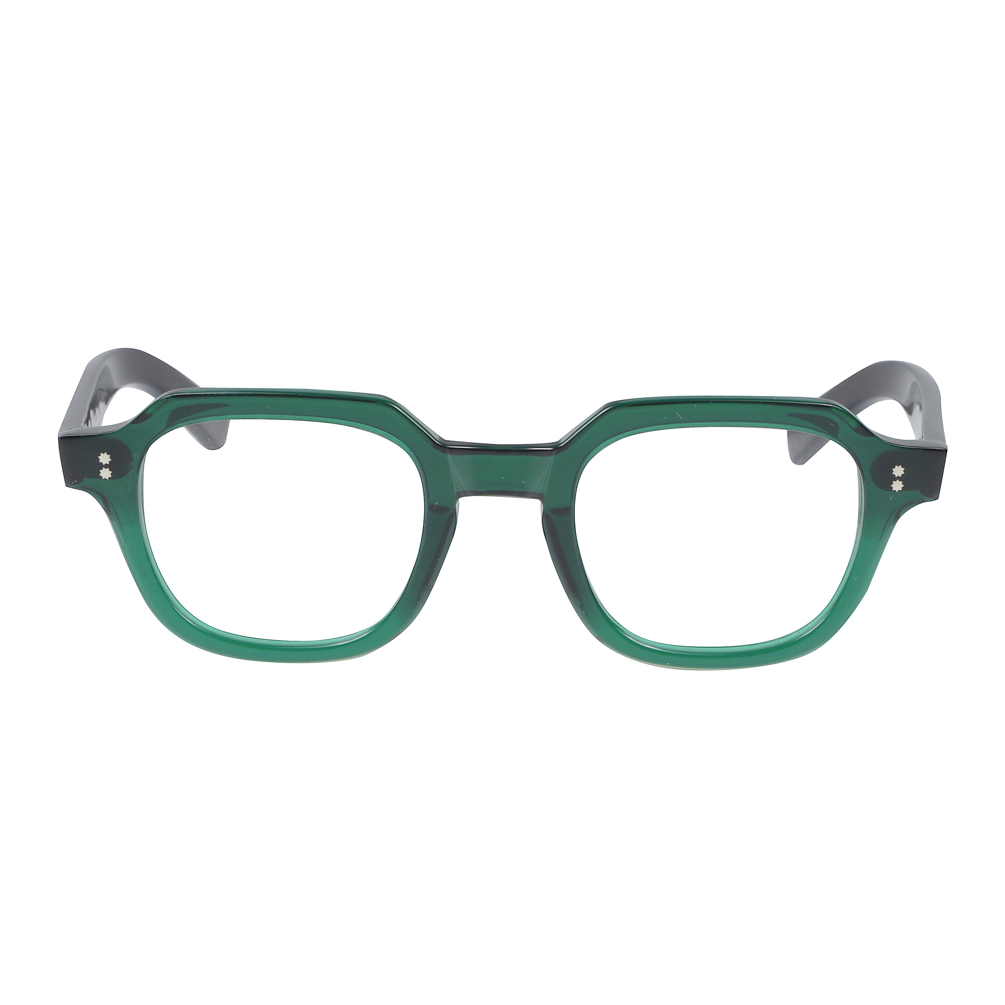 K-Story/N Geometric Eyeglasses with Translucent Green Frame