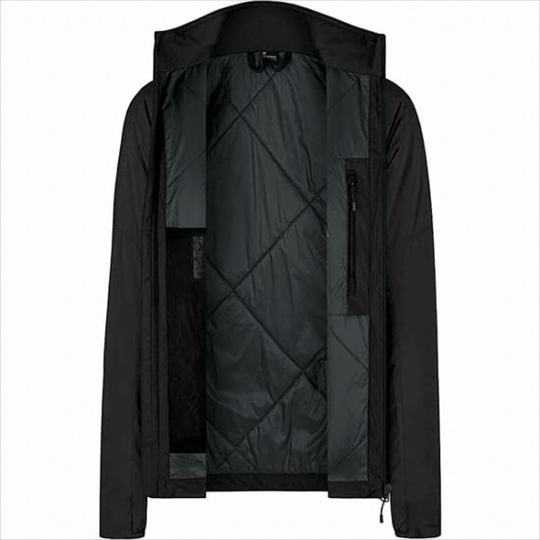 Tailored Black Jacket With Stand-Up Collar And Quilted Lining