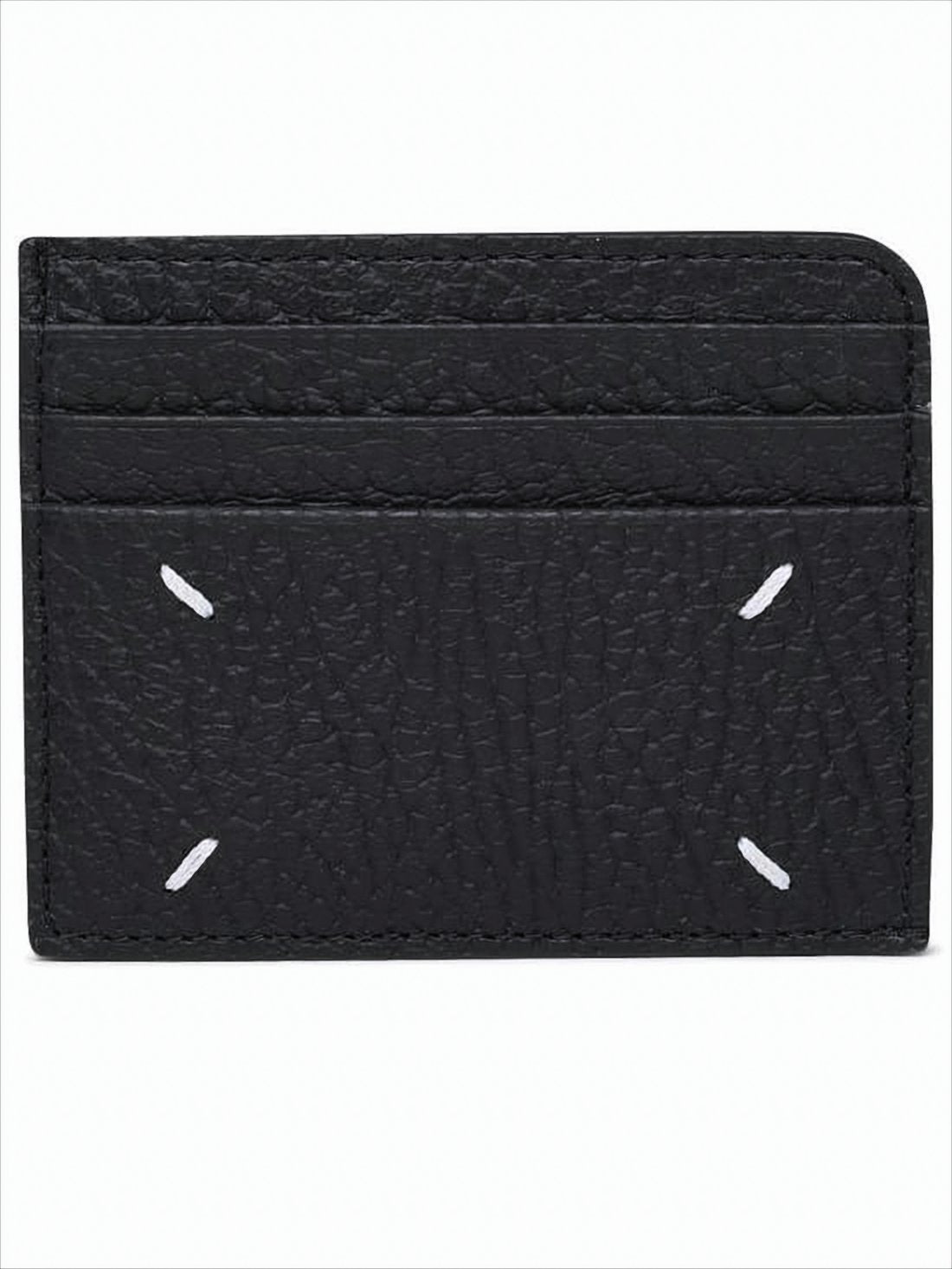 Textured Black Leather Cardholder