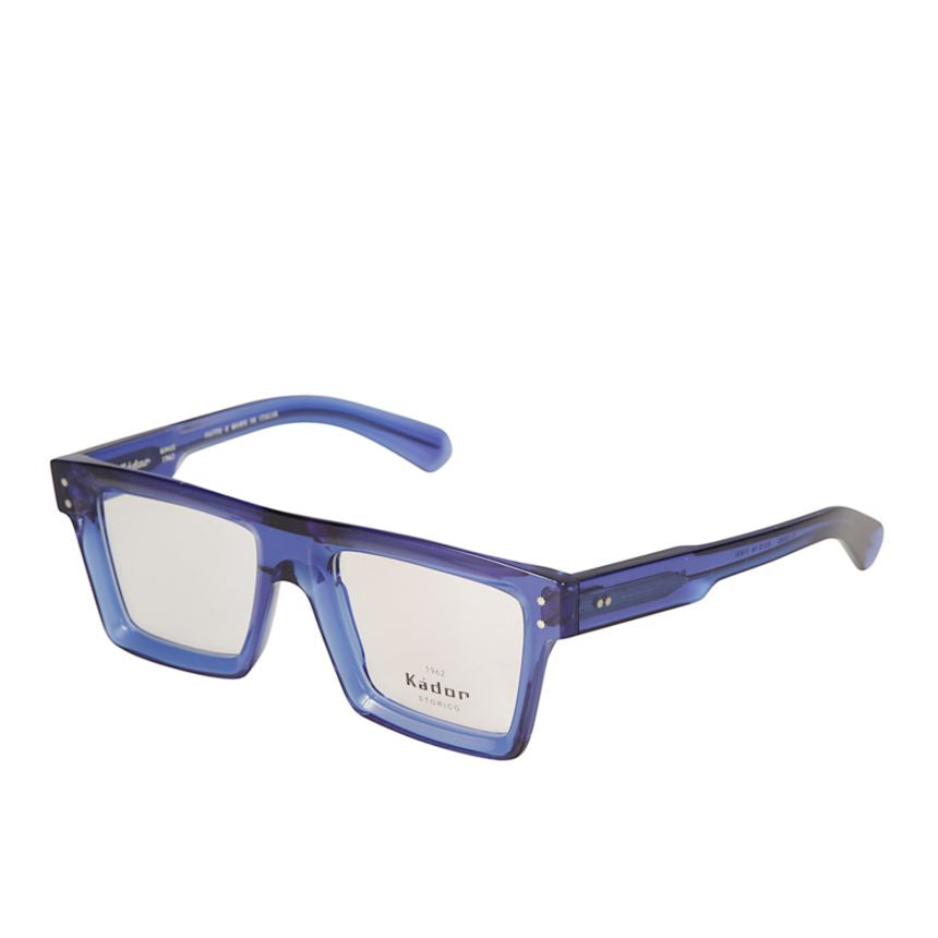 Premium 7 Rectangular Sunglasses with Translucent Deep Blue Frame
