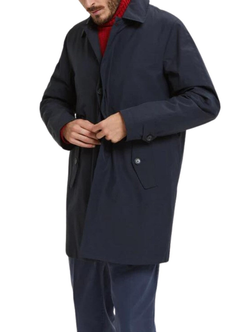 Blue Shirt-Style Collar Jacket