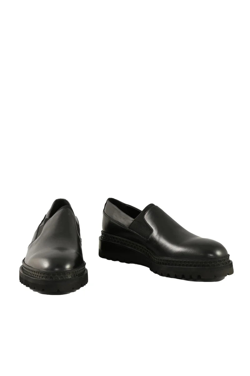 Leather Slip-on Shoes - Black