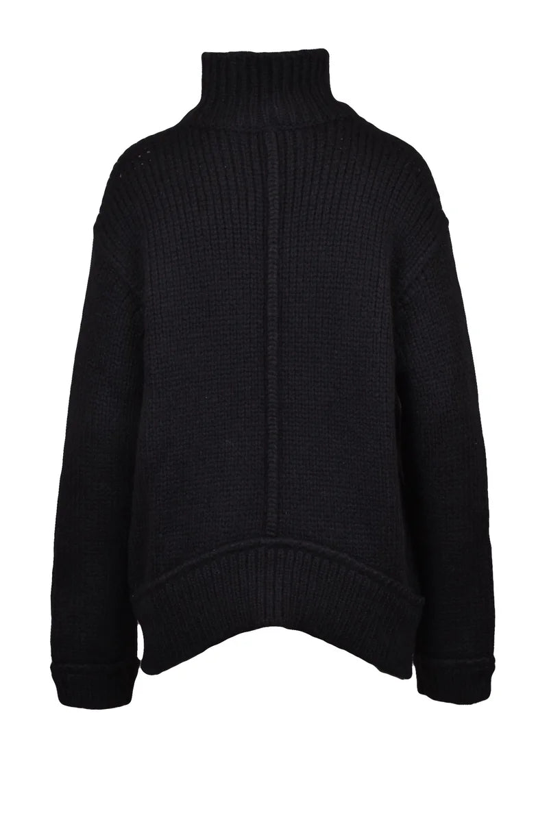Alpaca Turtleneck Sweater - Black