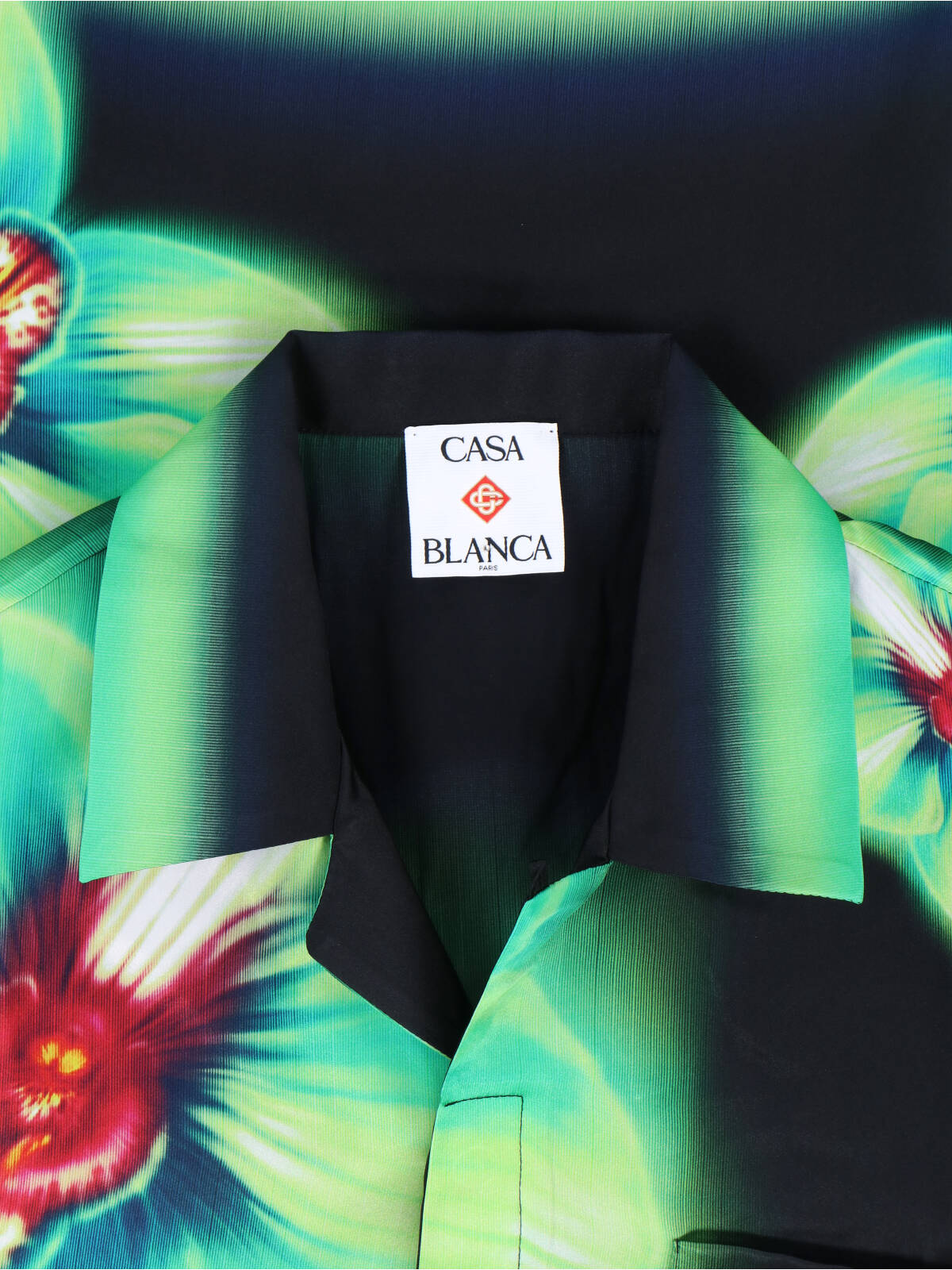 Orchid Glitch Silk Print Short Sleeve Shirt
