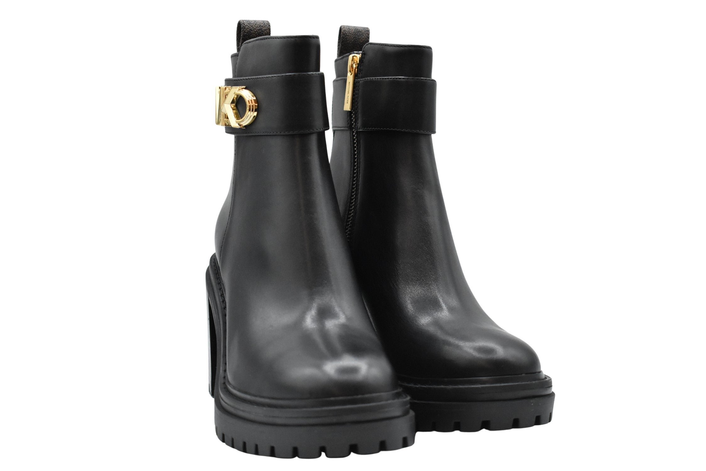 Flat Black Leather Ankle Boots