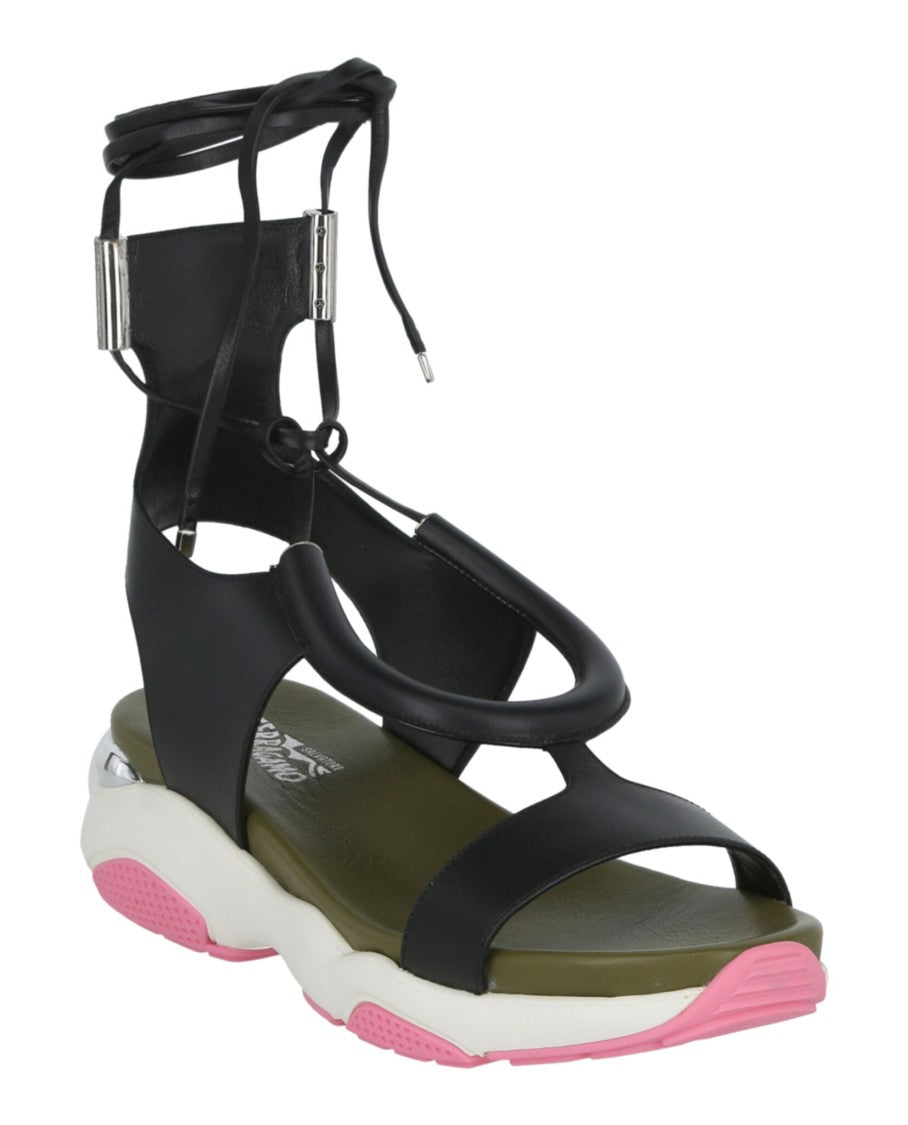 Lace-Up Flat Sandals