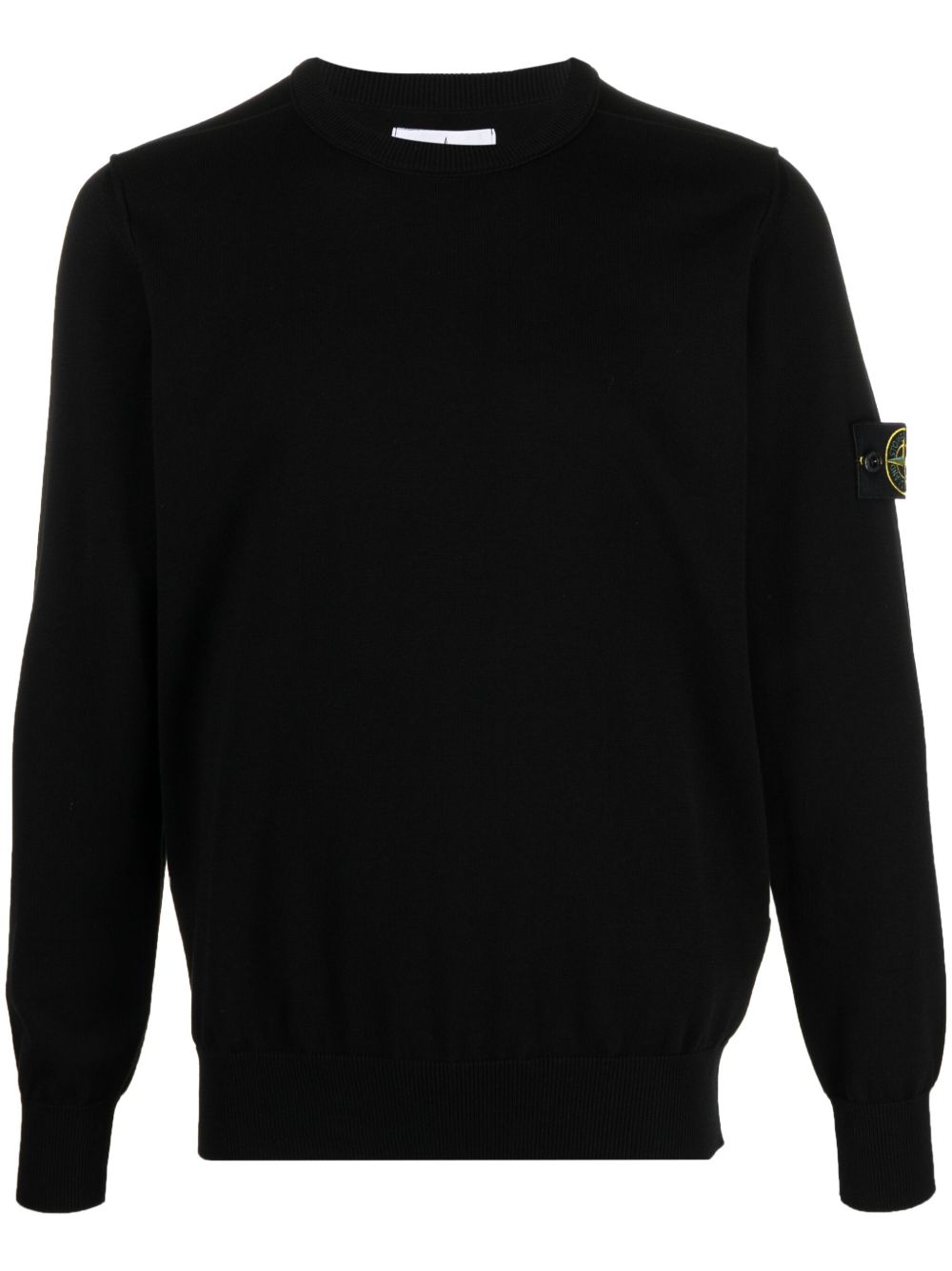 Ribbed Crewneck Sweater with Signature Badge