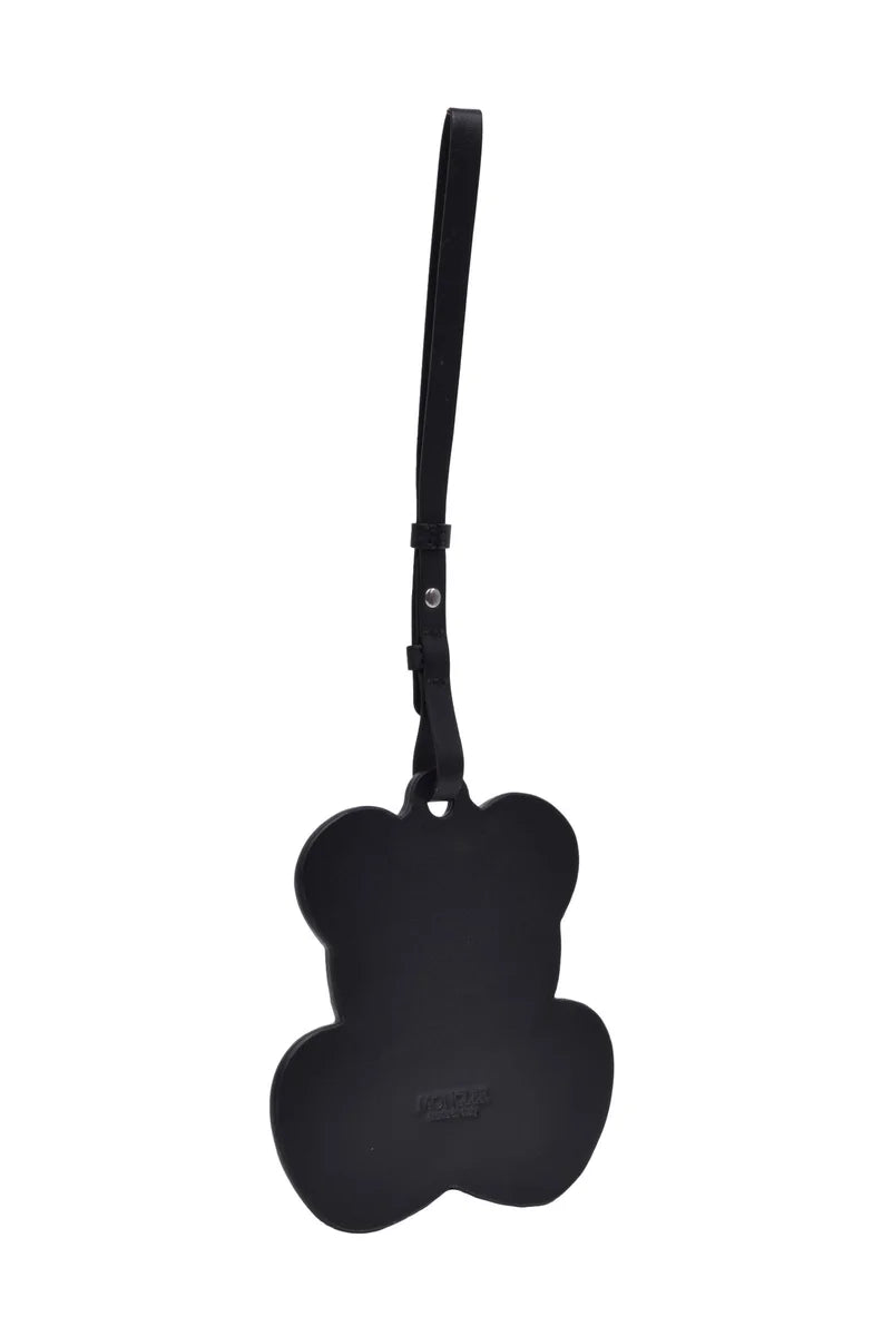 Bear Patch Bag Charm - Black