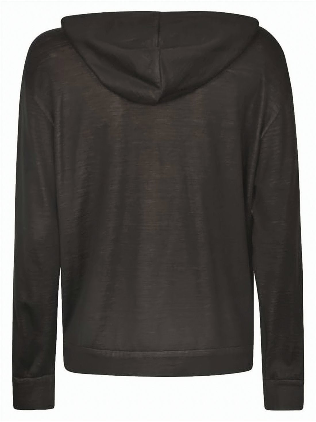 Long-Sleeve Zip-Up Hoodie In Semi-Sheer Fabric