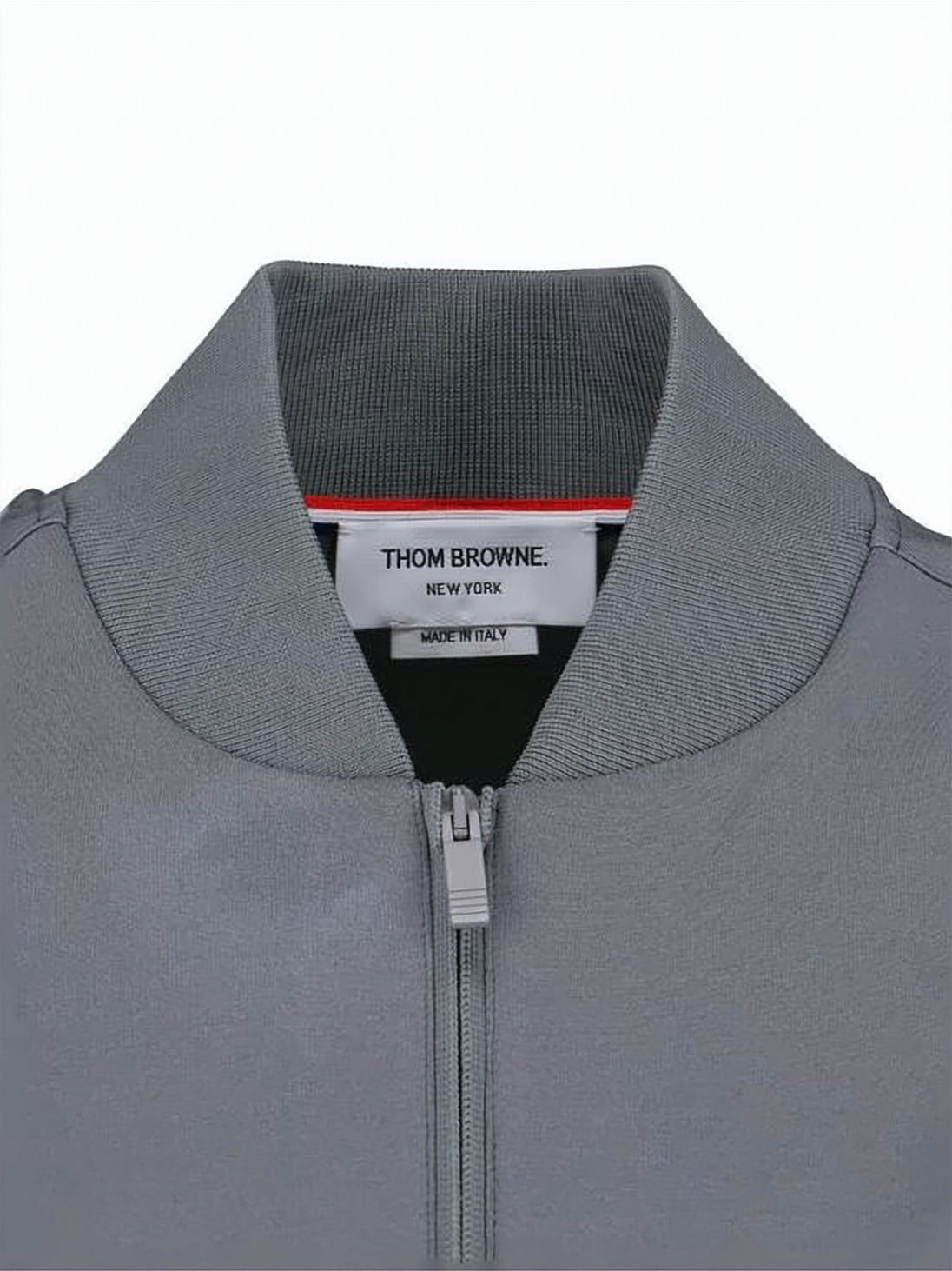 Cropped Grey Leather Jacket With Striped Accents