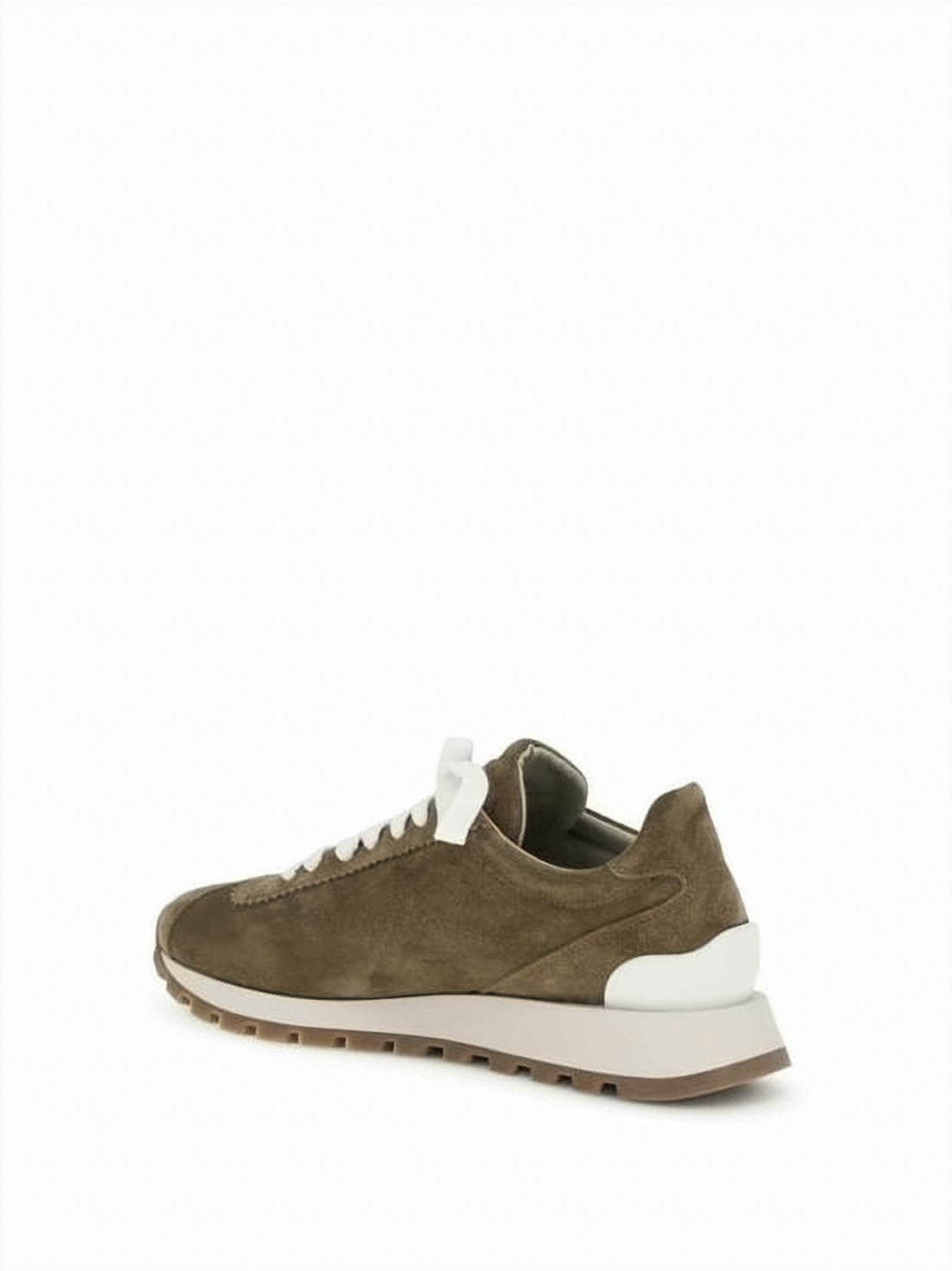 Shiny Tab Detail Suede Running Sneakers