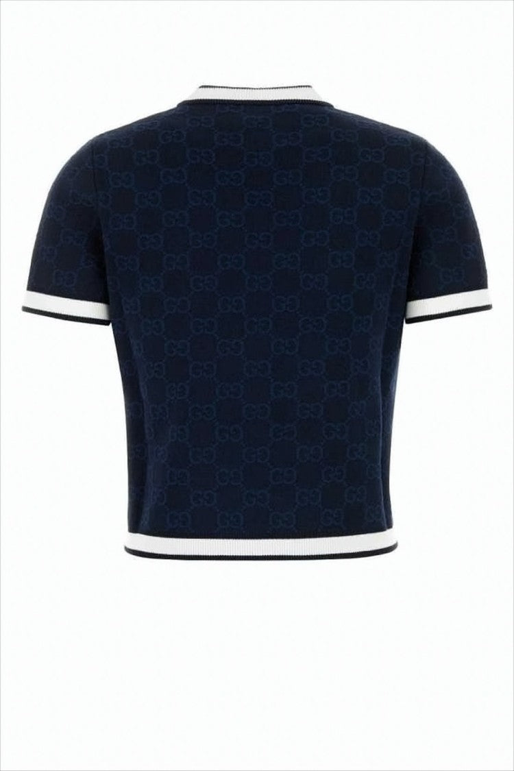 Cropped Monogram Knit Sweater