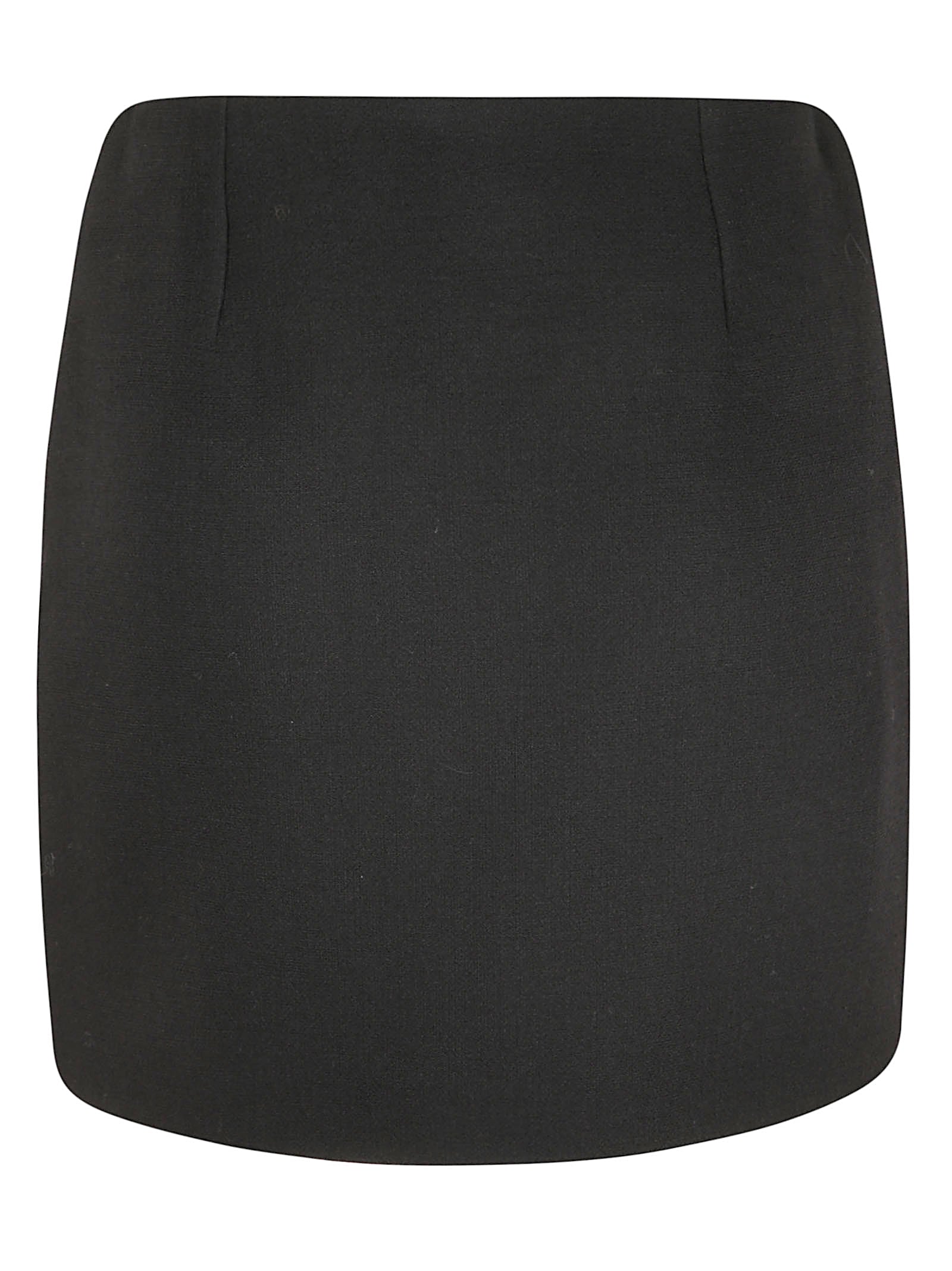 Wool Mini Skirt With Medusa Buttons