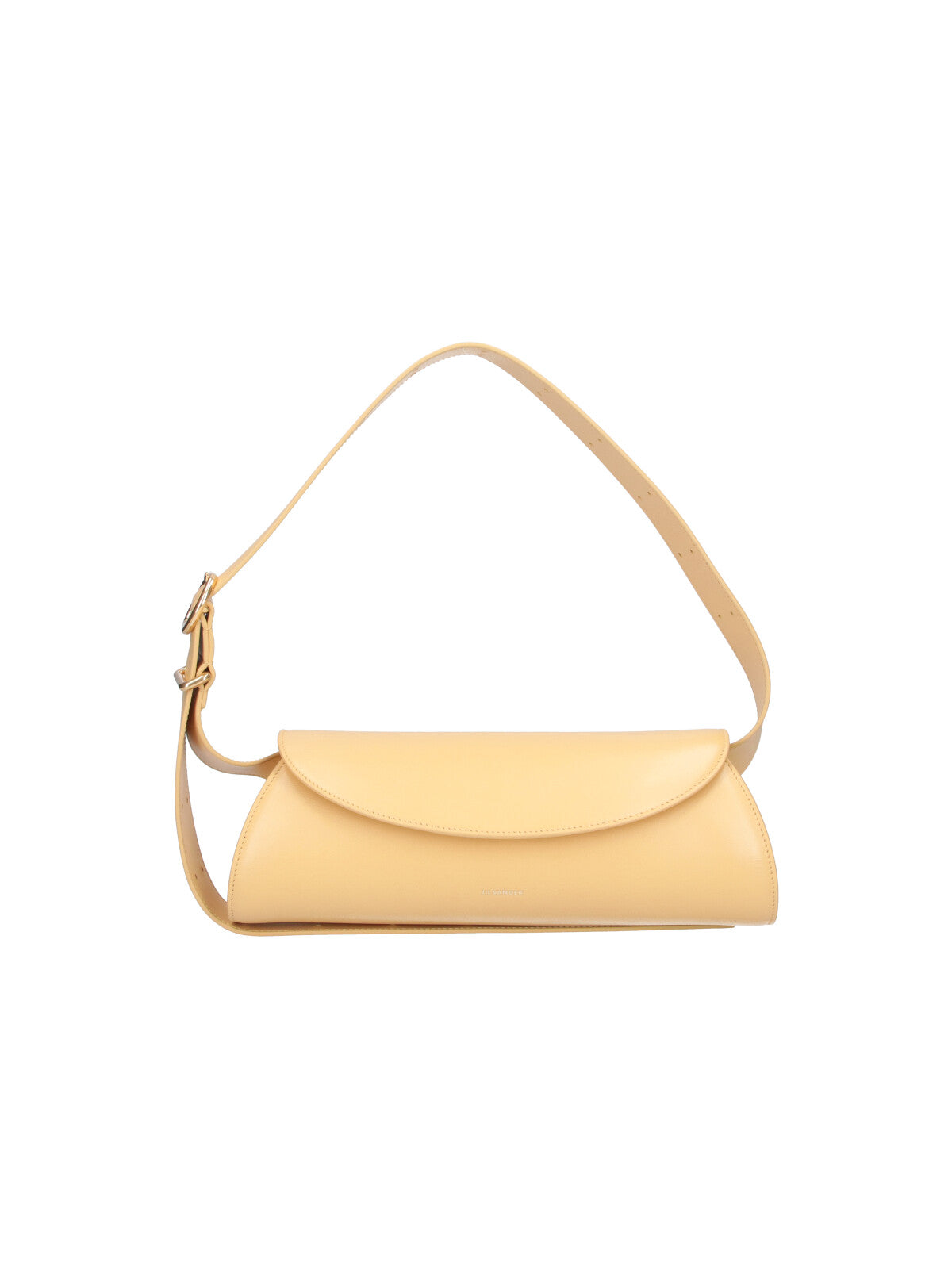 Yellow Cannolo Cylindrical Leather Shoulder Bag