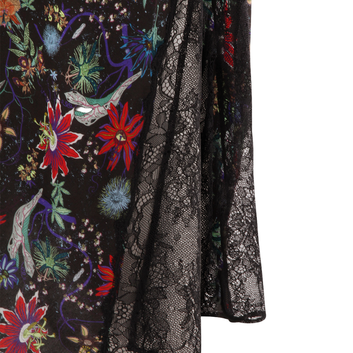 Flared Midi Skirt with Floral Pattern