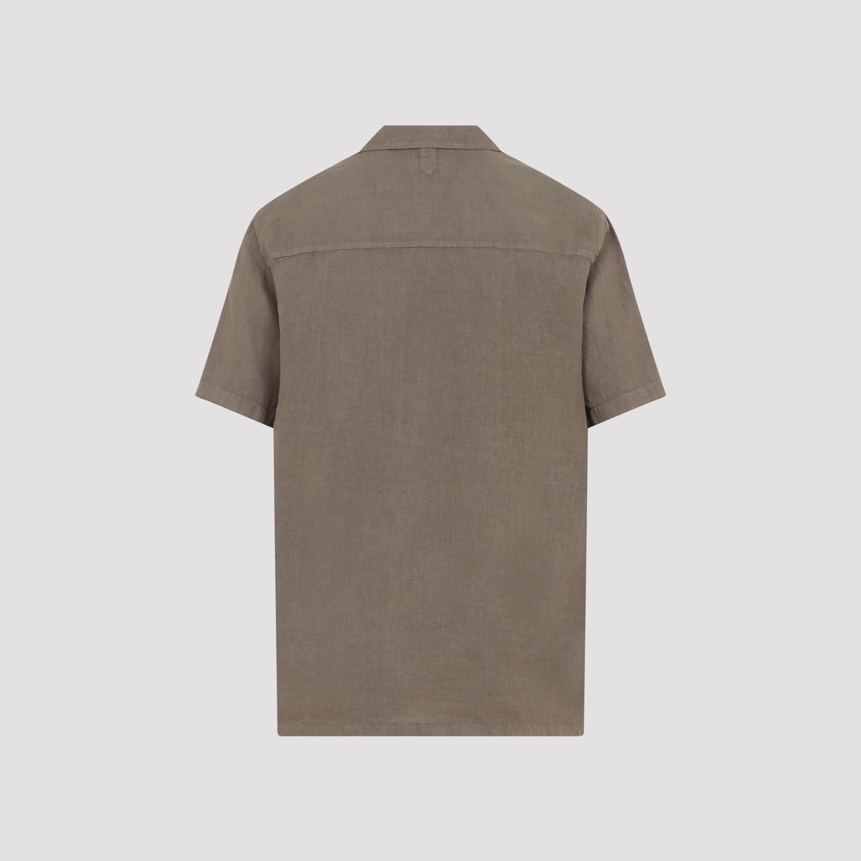 Linen Short-Sleeve Shirt With Classic Collar