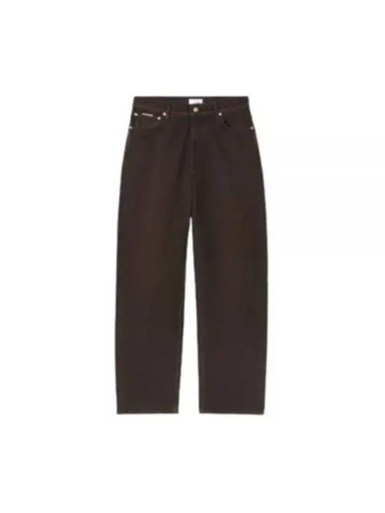 Straight-Leg Black Denim Pants with Classic Five-Pocket Design