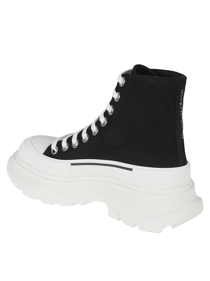 High-Top Black Canvas Boots