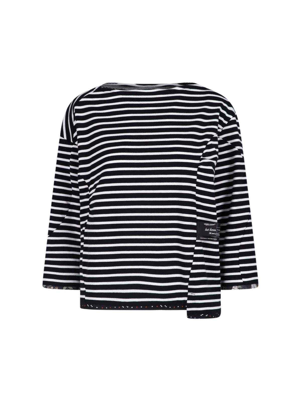 Black/White Asymmetrical Striped Boxy Top