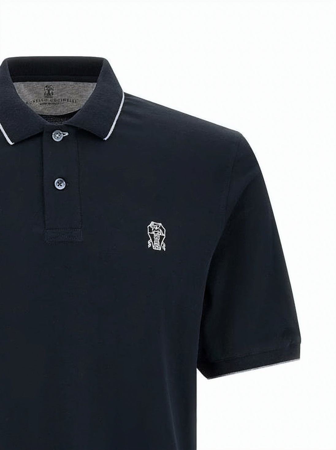 Short-Sleeve Polo Shirt with Ribbed Collar