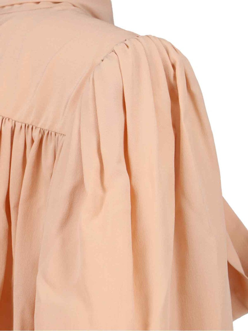 Silk Lavallière Blouse – Beige